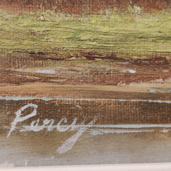 Vintage Original Painting Signed Percy Oil on Canvas - Picture 11 of 12
